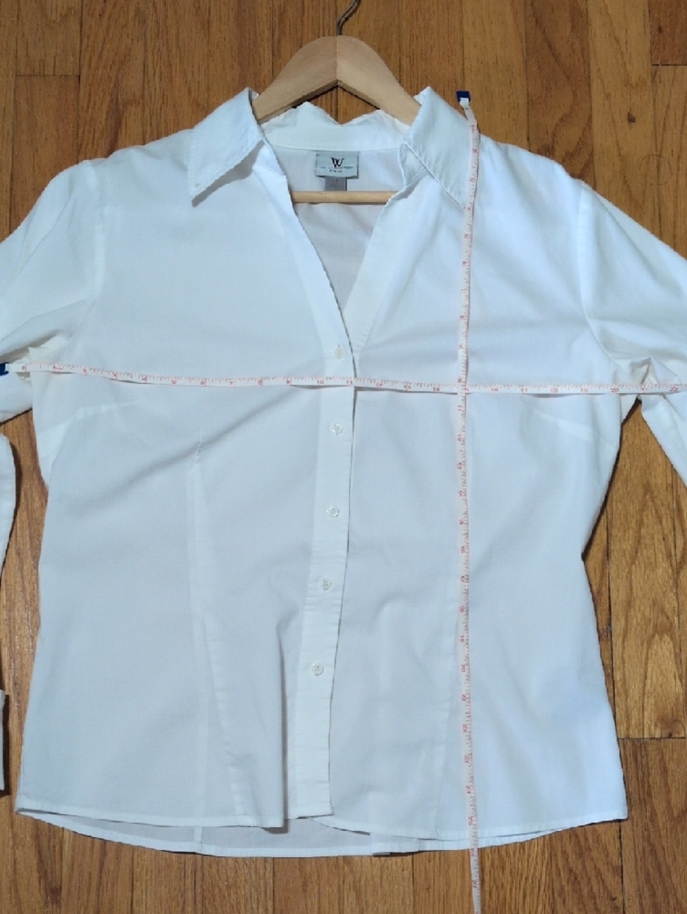 Worthington women's White Stretch Button-Up poplin Shirt size 14 - Picture 8 of 10